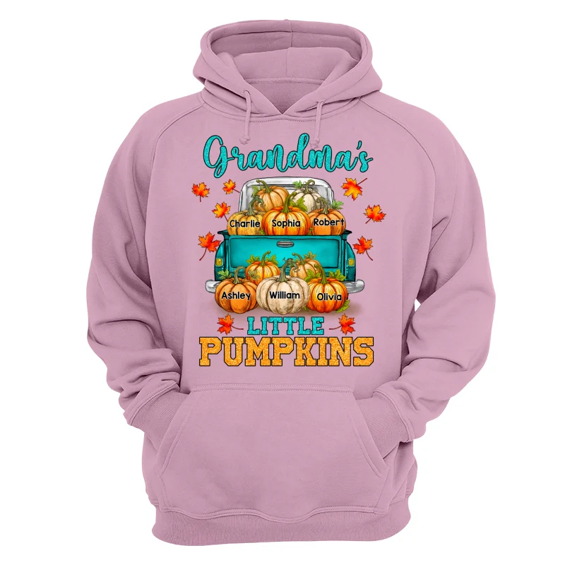 Fall Season Teal Pumpkin Truck Grandma Little Pumpkins Personalized Shirt - Image 15
