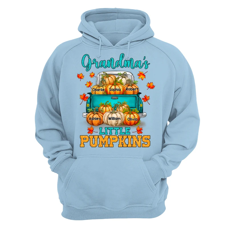 Fall Season Teal Pumpkin Truck Grandma Little Pumpkins Personalized Shirt - Image 16
