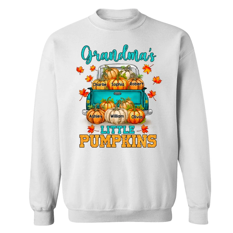Fall Season Teal Pumpkin Truck Grandma Little Pumpkins Personalized Shirt - Image 17