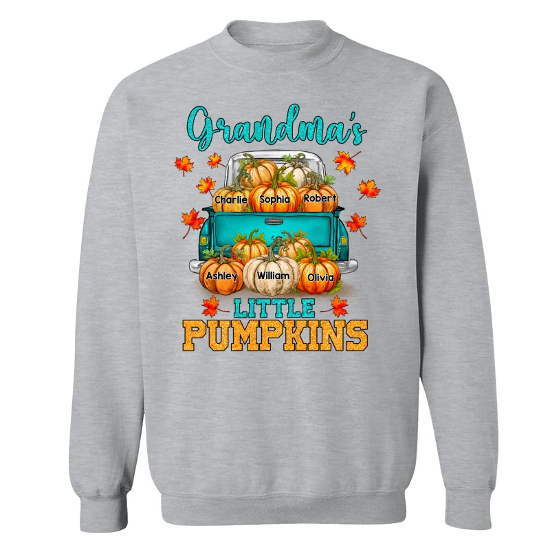 Fall Season Teal Pumpkin Truck Grandma Little Pumpkins Personalized Shirt - Image 18
