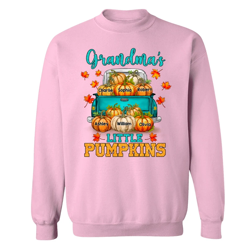 Fall Season Teal Pumpkin Truck Grandma Little Pumpkins Personalized Shirt - Image 19