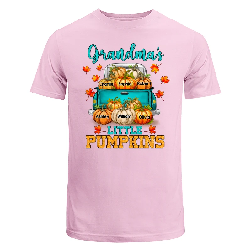 Fall Season Teal Pumpkin Truck Grandma Little Pumpkins Personalized Shirt - Image 7