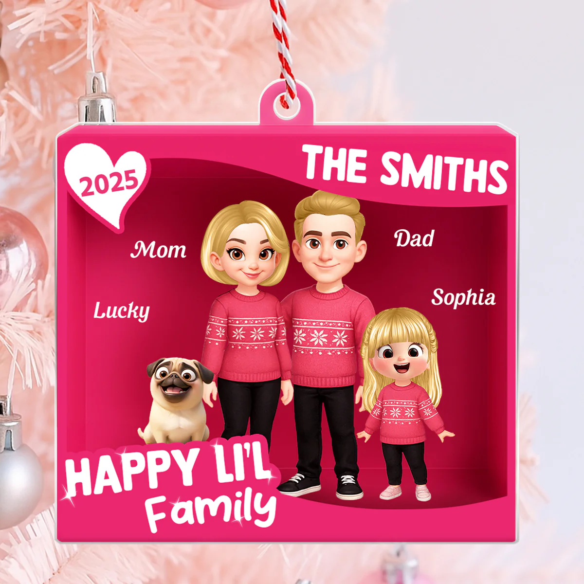 Family 3D Action Figure Toy Box - Personalized Acrylic Ornament - Christmas Gift For Family, Husband, Wife - Image 2