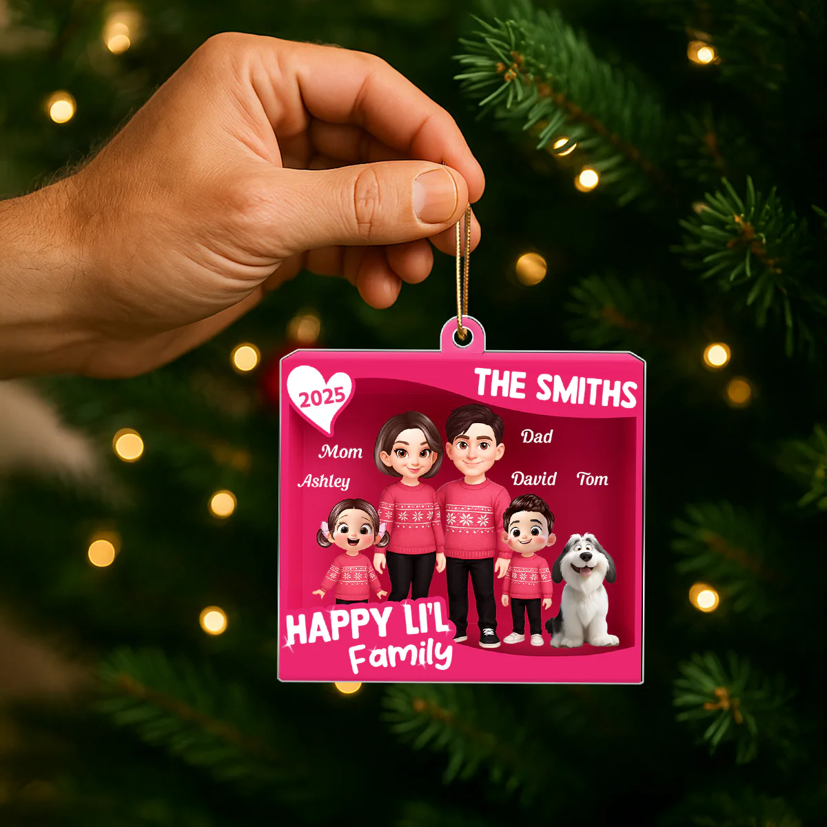 Family 3D Action Figure Toy Box - Personalized Acrylic Ornament - Christmas Gift For Family, Husband, Wife - Image 3