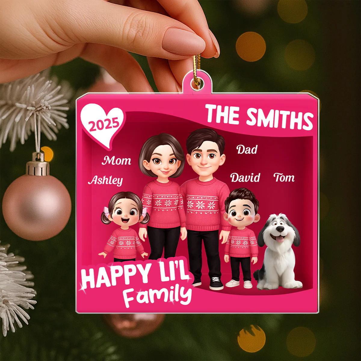 Family 3D Action Figure Toy Box - Personalized Acrylic Ornament - Christmas Gift For Family, Husband, Wife - Image 4