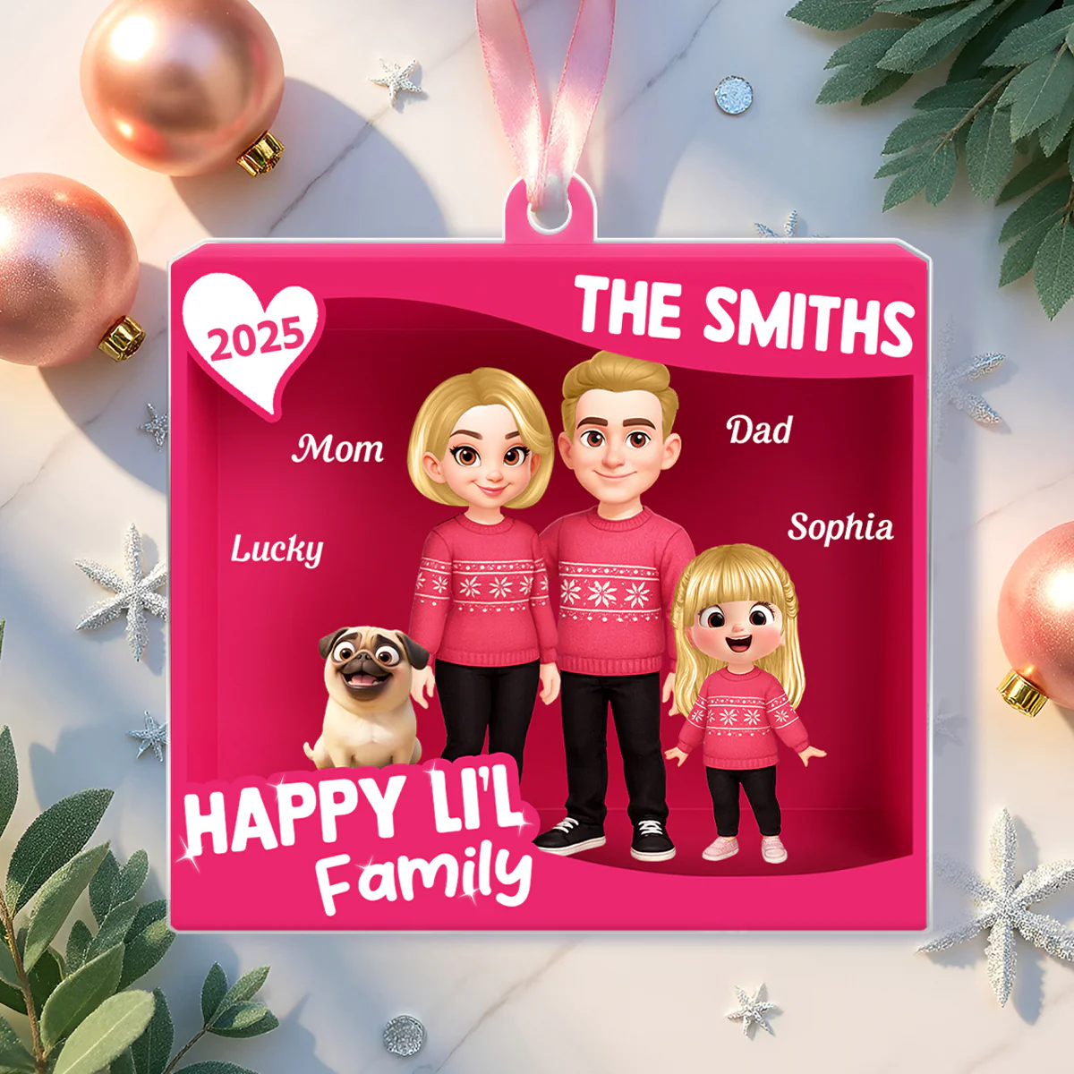 Family 3D Action Figure Toy Box - Personalized Acrylic Ornament - Christmas Gift For Family, Husband, Wife - Image 7