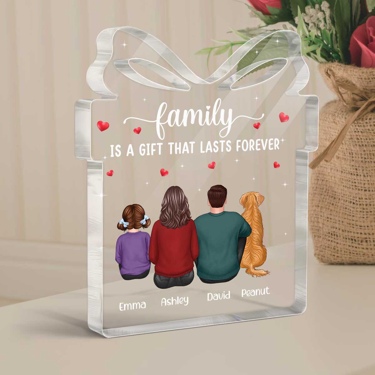 Family A Gift That Lasts Forever Personalized Gift Shaped Acrylic Plaque - Image 3