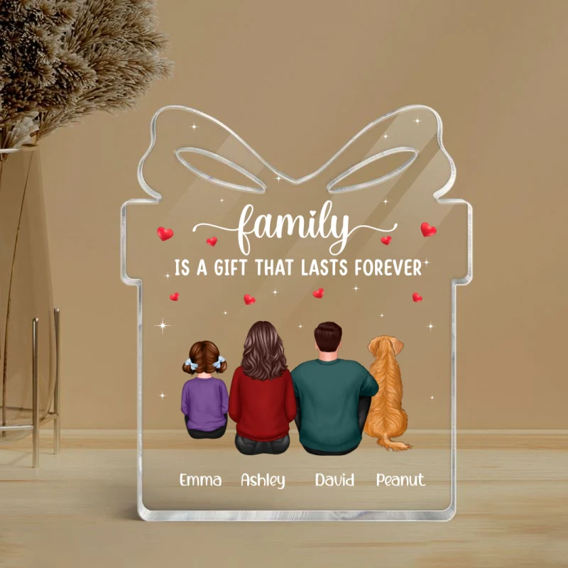 Family A Gift That Lasts Forever Personalized Gift Shaped Acrylic Plaque - Image 4