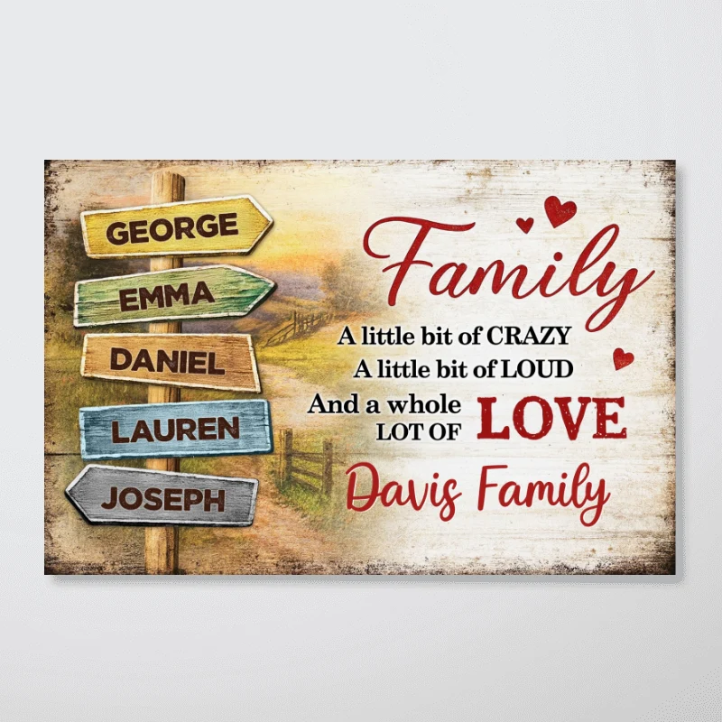 Family A Little Bit Crazy, A Whole Lot of Love - Personalized Poster - Sentimental & Timeless Gift for Parents or Grandparents, Heartwarming Home Decor - Image 12