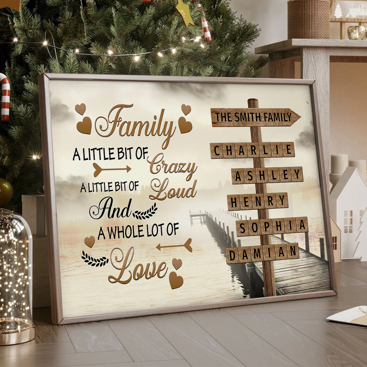 Family A Little Bit Of Crazy Crossword Puzzle Art Personalized Poster