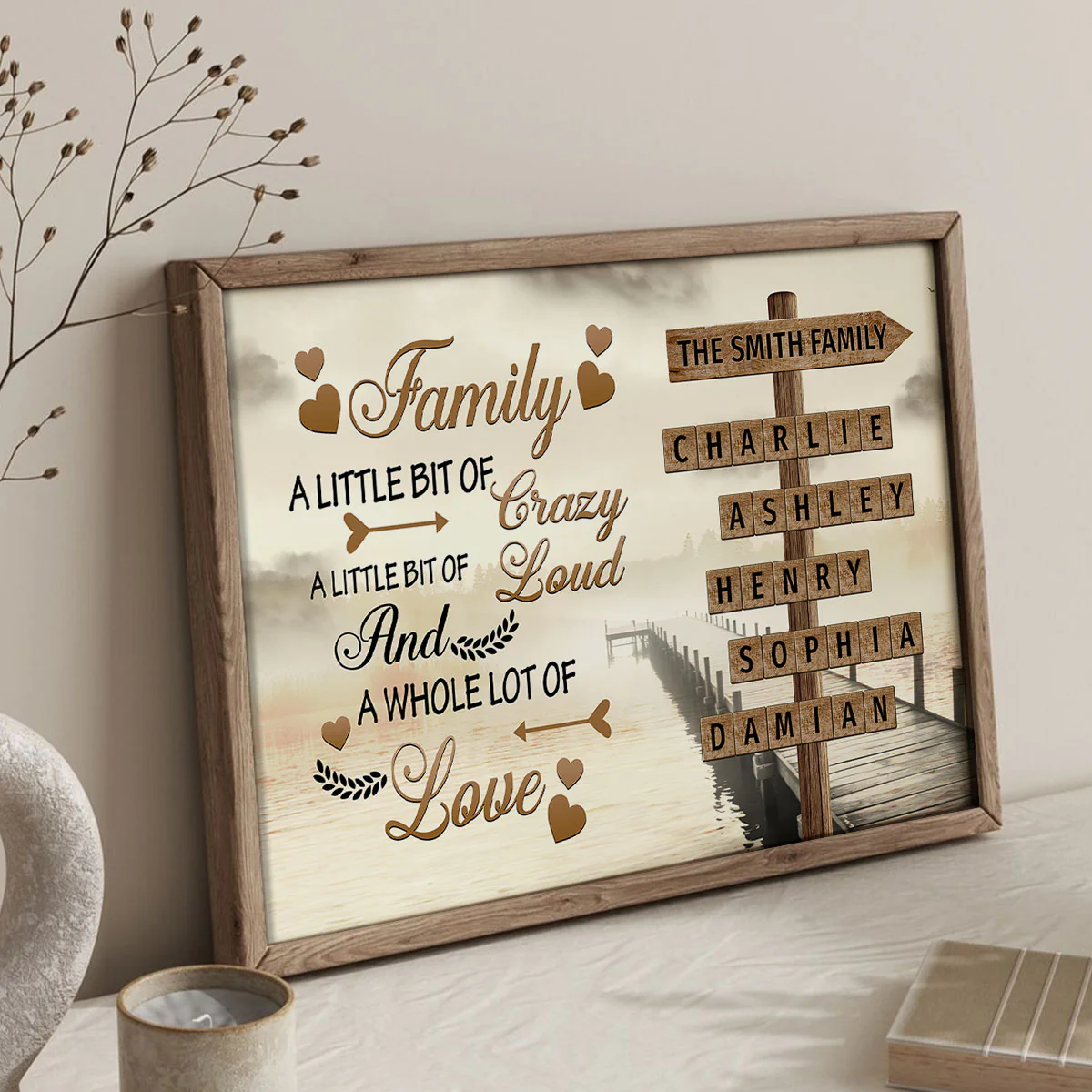 Family A Little Bit Of Crazy Crossword Puzzle Art Personalized Poster - Image 6