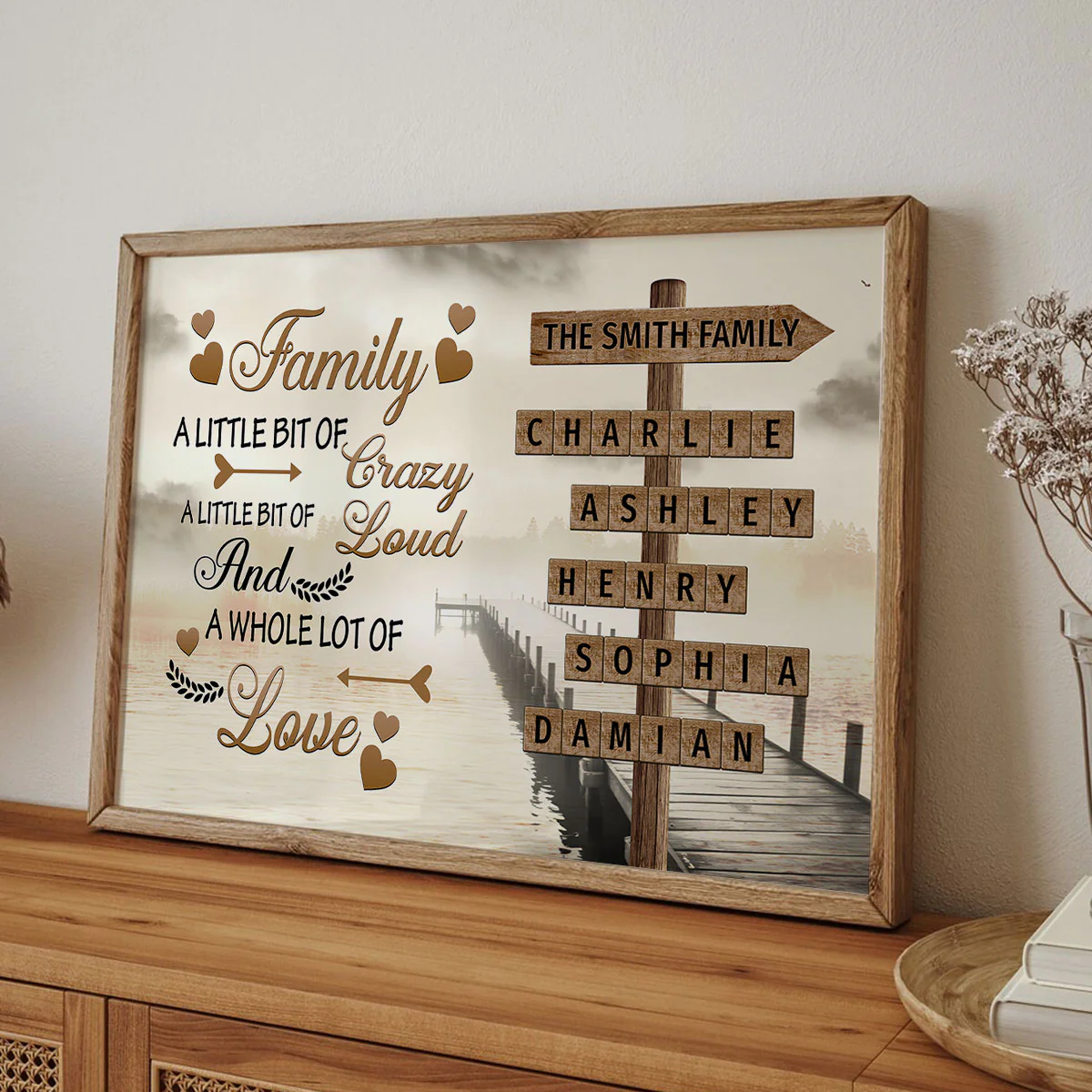 Family A Little Bit Of Crazy Crossword Puzzle Art Personalized Poster - Image 8