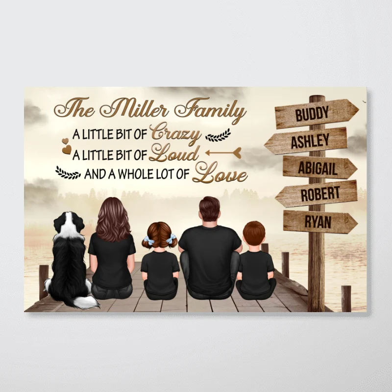 Family A Little Bit Of Street Sign Poster, Personalized Family Poster, Unique Home Decoration, Gift For Family - Image 11