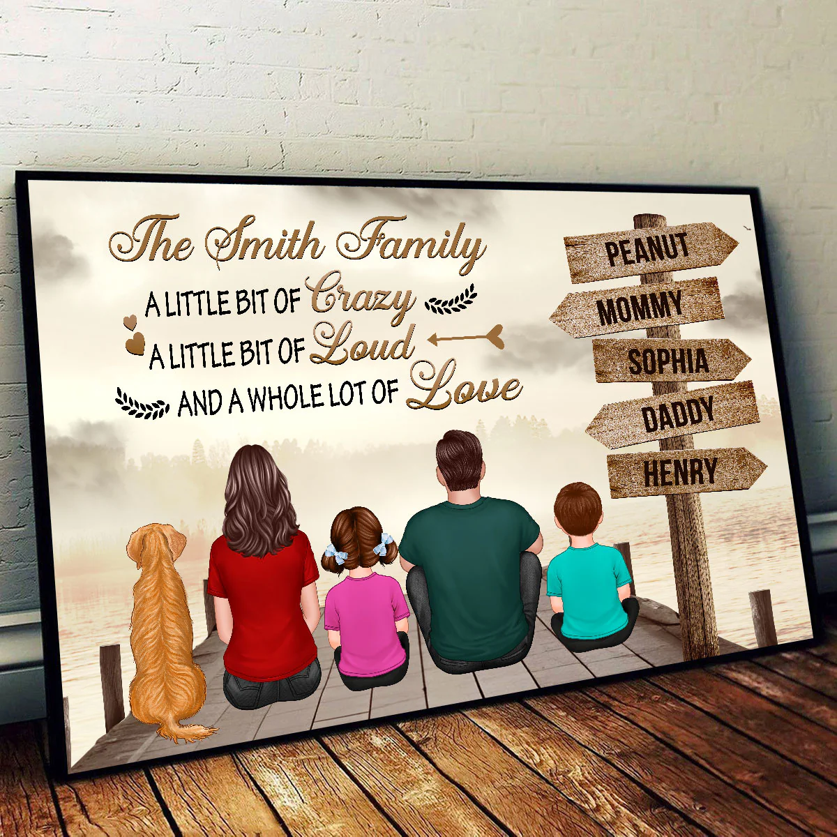 Family A Little Bit Of Street Sign Poster, Personalized Family Poster, Unique Home Decoration, Gift For Family - Image 2