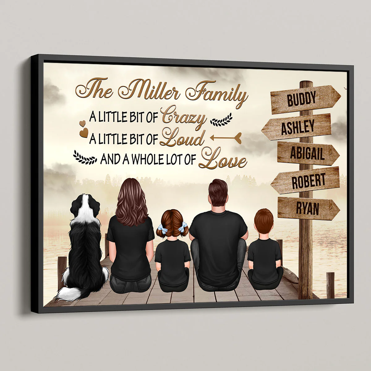 Family A Little Bit Of Street Sign Poster, Personalized Family Poster, Unique Home Decoration, Gift For Family - Image 3
