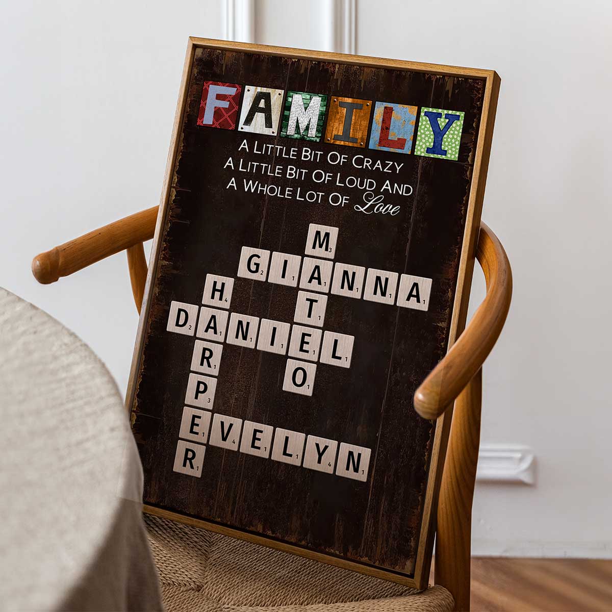 Family A Whole Lot Of Love Crossword Puzzle Art Home Decor Personalized Poster - Image 5