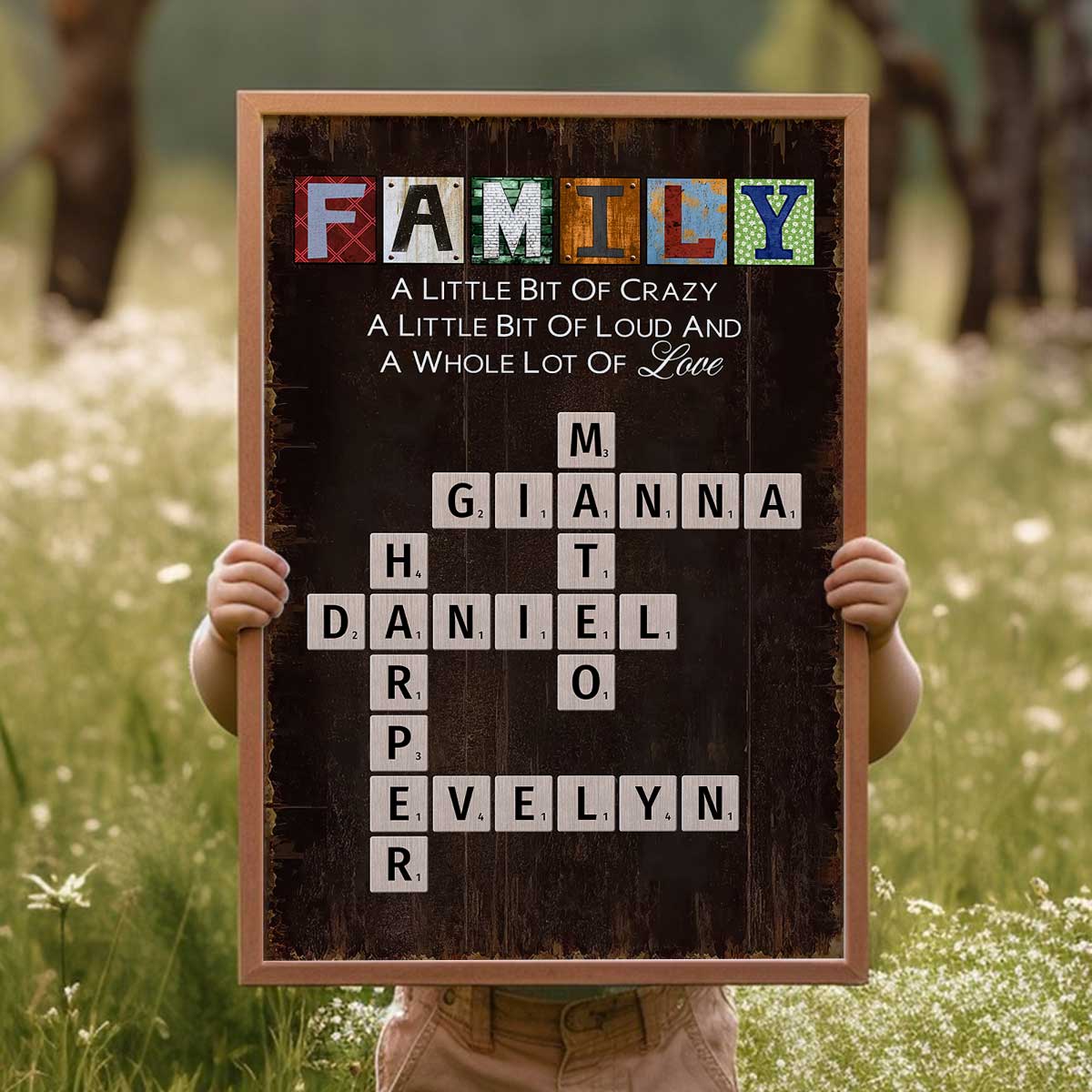 Family A Whole Lot Of Love Crossword Puzzle Art Home Decor Personalized Poster - Image 7