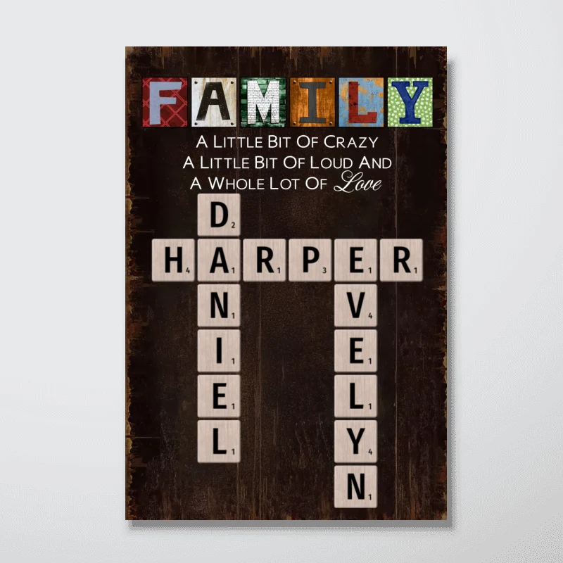 Family A Whole Lot Of Love Crossword Puzzle Art Home Decor Personalized Poster - Image 9