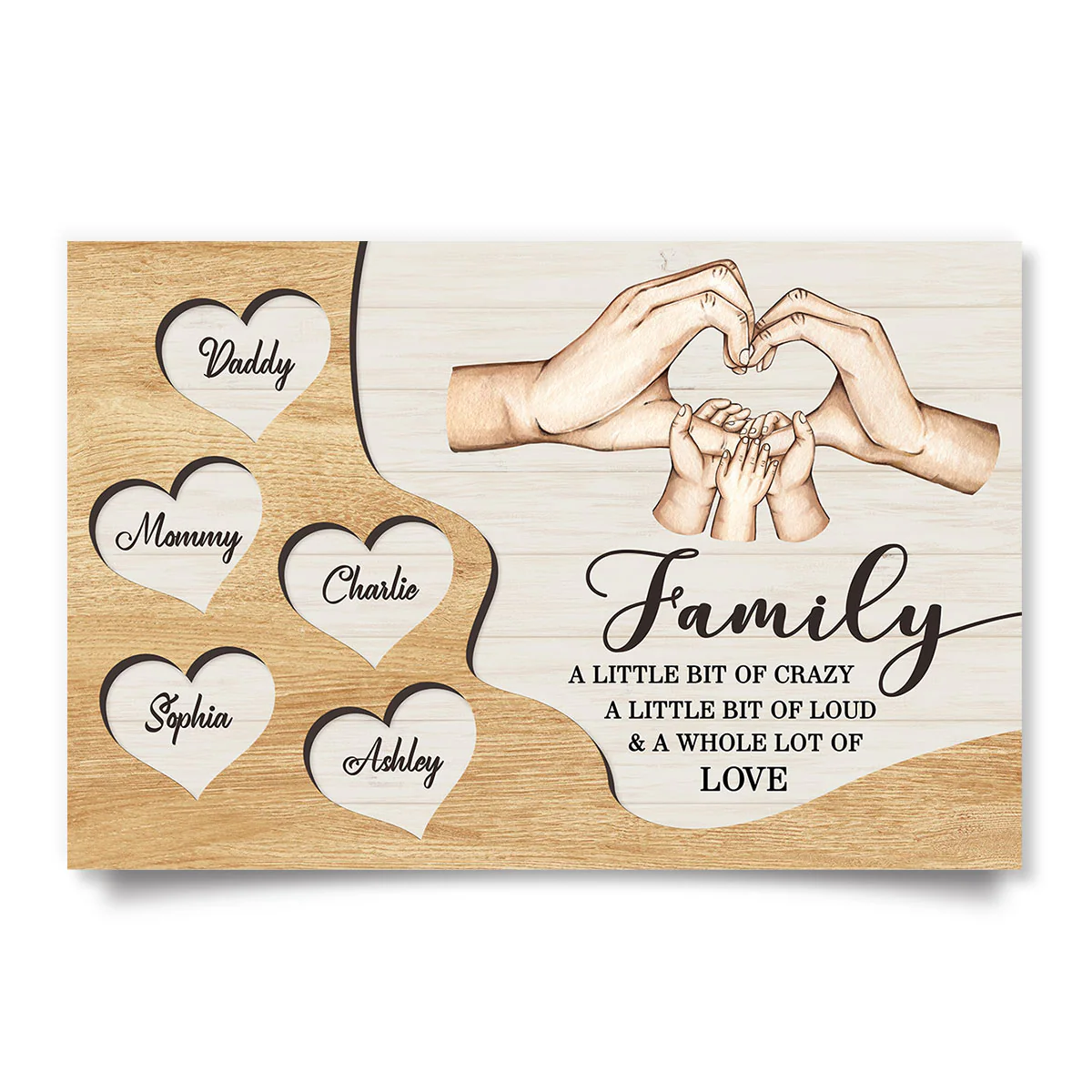 Family A Whole Lot Of Love, Family Hands, Personalized Poster - Image 2
