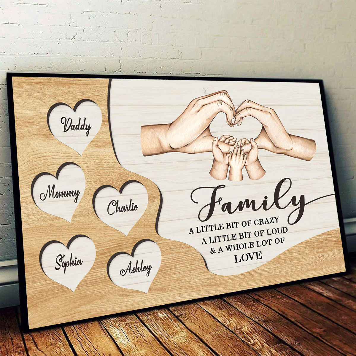 Family A Whole Lot Of Love, Family Hands, Personalized Poster - Image 3
