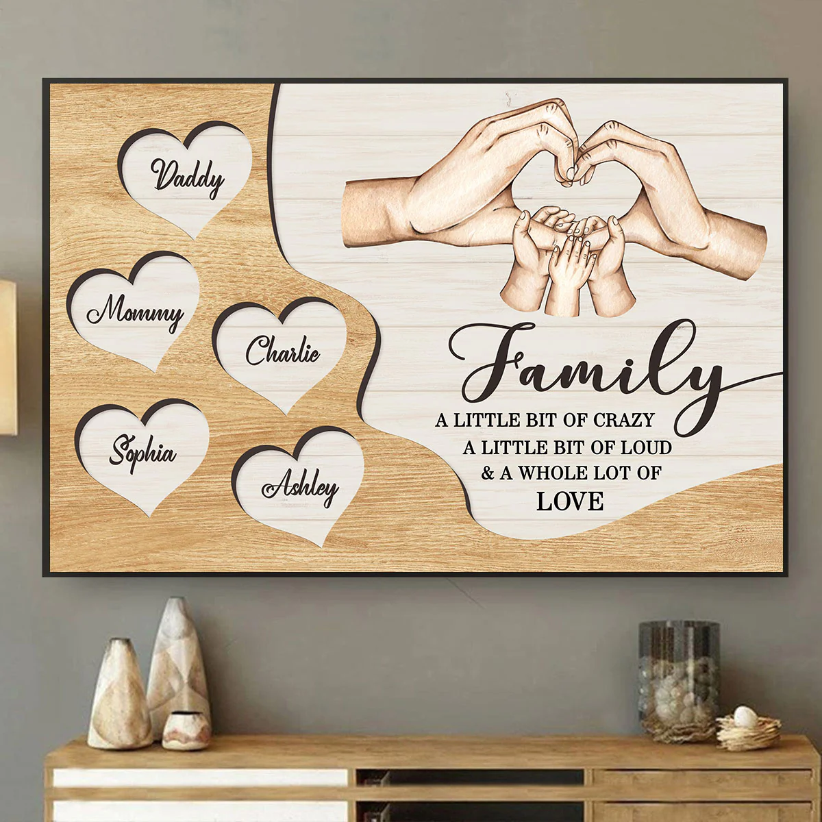 Family A Whole Lot Of Love, Family Hands, Personalized Poster - Image 5