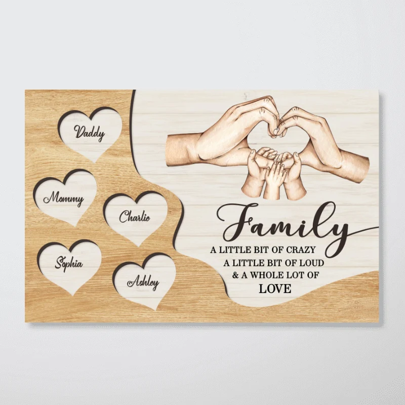 Family A Whole Lot Of Love, Family Hands, Personalized Poster - Image 6