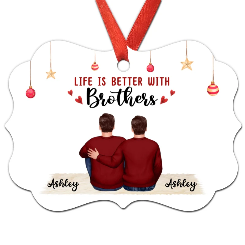 Family Besties Siblings Gift Personalized Christmas Ornament - Image 3