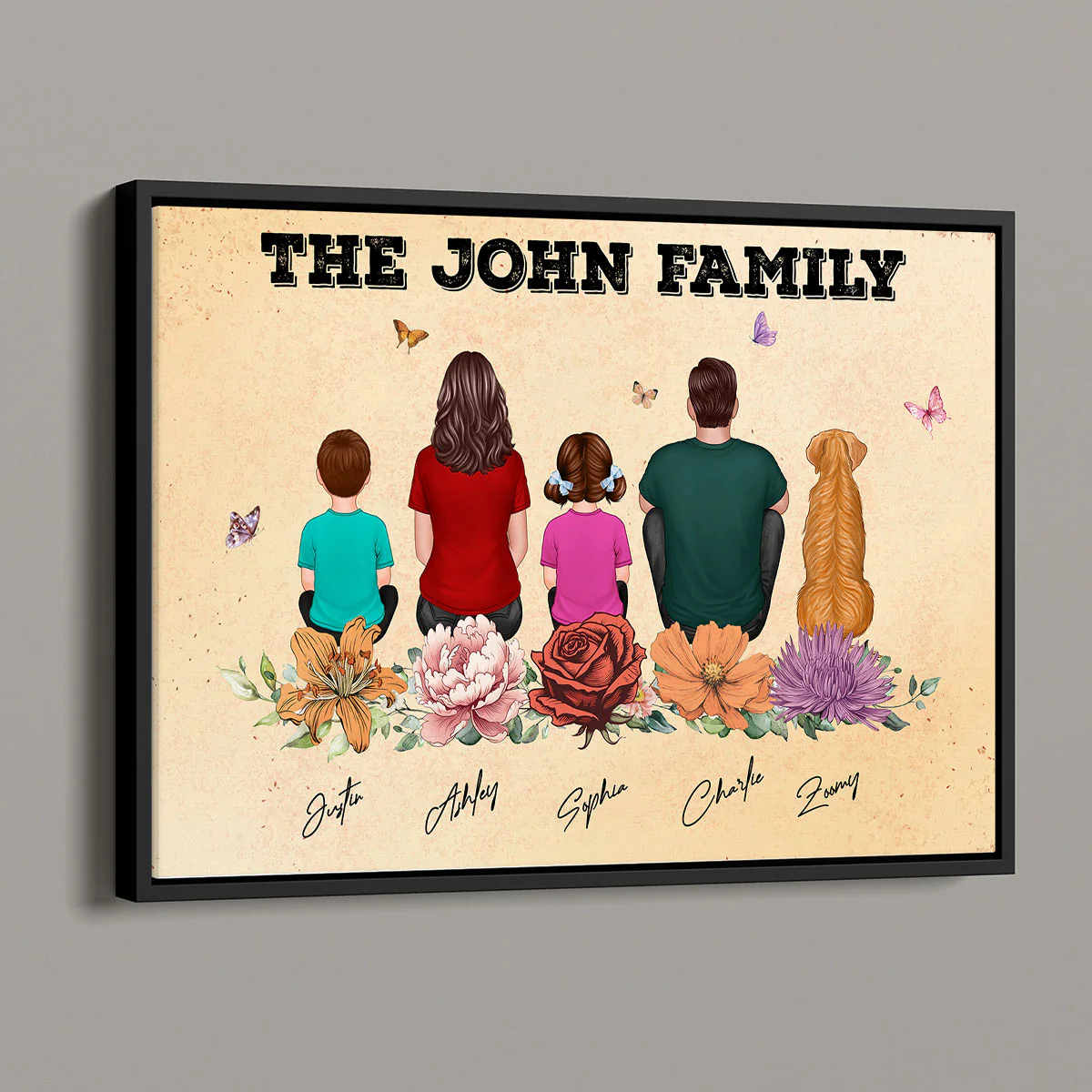 Family Birth Month Flower Personalized Poster, Gift, Father's Day Gift - Image 2