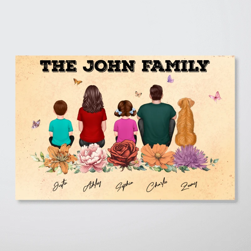 Family Birth Month Flower Personalized Poster, Gift, Father's Day Gift - Image 5