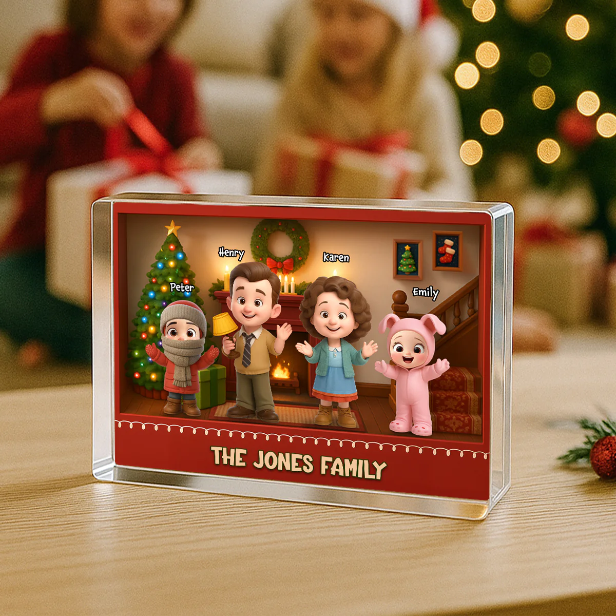 Family Christmas Action Figure Personalized Acrylic Block Plaque, Nostalgia Christmas Decor for Family - Image 6