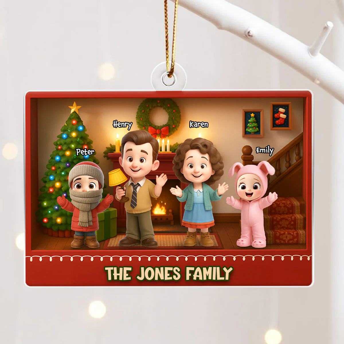 Family Christmas Action Figure Personalized Acrylic Ornament, Nostalgia Christmas Decor for Family - Image 4