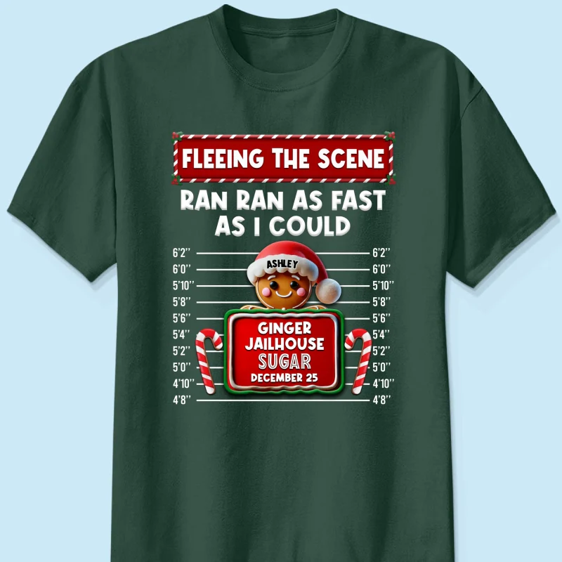 Family Christmas Gingerbread Criminal Funny Christmas Group Matching Outfit Personalized Shirt - Image 10