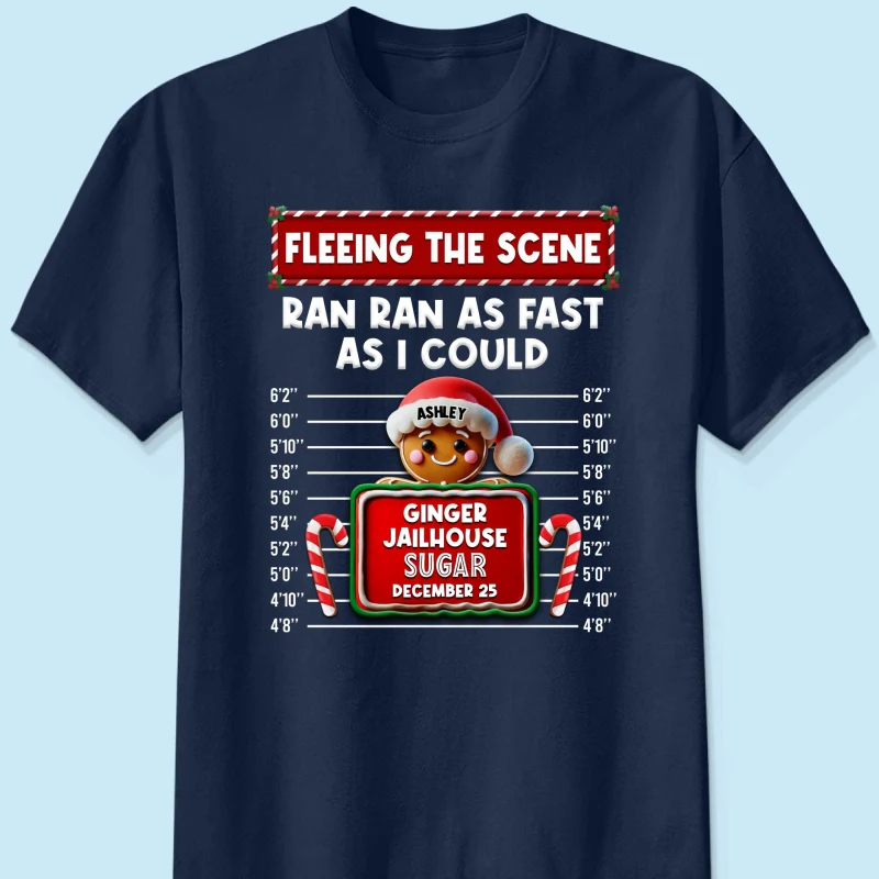 Family Christmas Gingerbread Criminal Funny Christmas Group Matching Outfit Personalized Shirt - Image 11