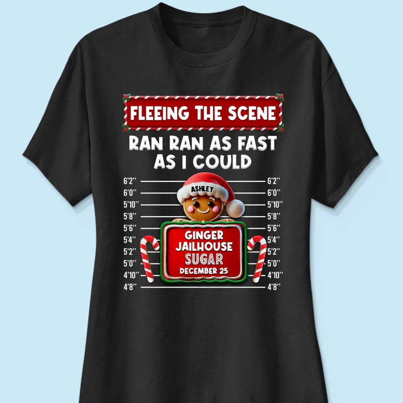 Family Christmas Gingerbread Criminal Funny Christmas Group Matching Outfit Personalized Shirt - Image 12