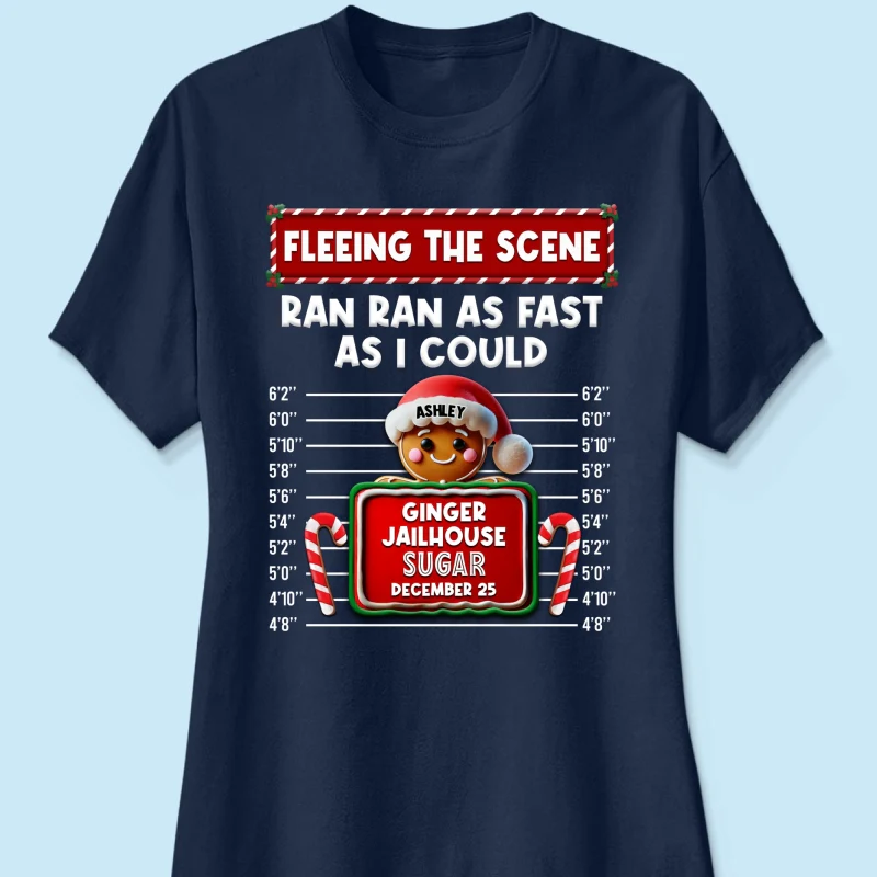 Family Christmas Gingerbread Criminal Funny Christmas Group Matching Outfit Personalized Shirt - Image 13