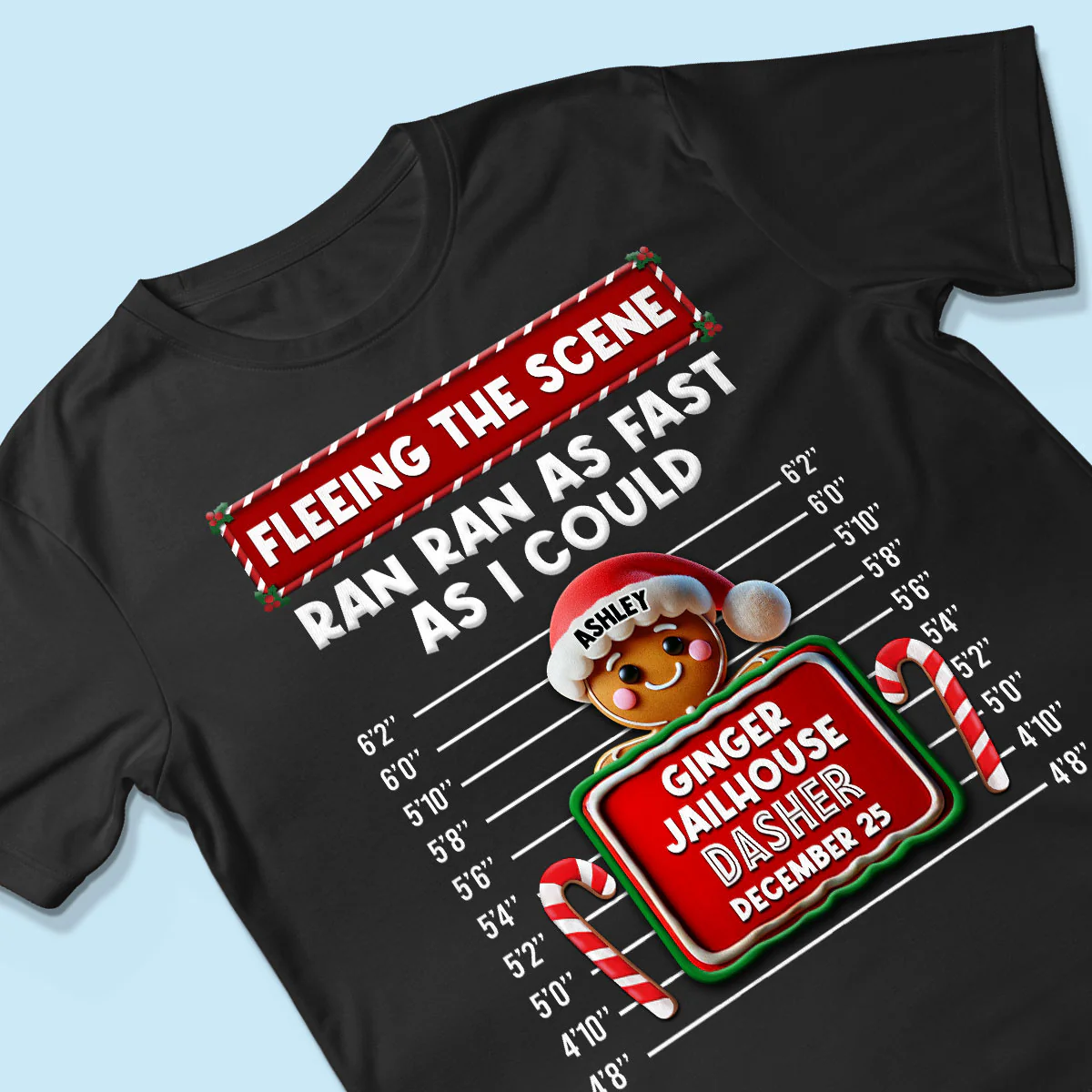 Family Christmas Gingerbread Criminal Funny Christmas Group Matching Outfit Personalized Shirt - Image 3