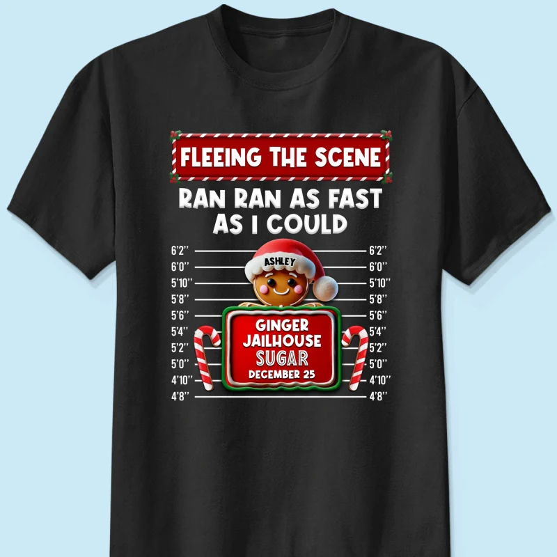 Family Christmas Gingerbread Criminal Funny Christmas Group Matching Outfit Personalized Shirt - Image 9