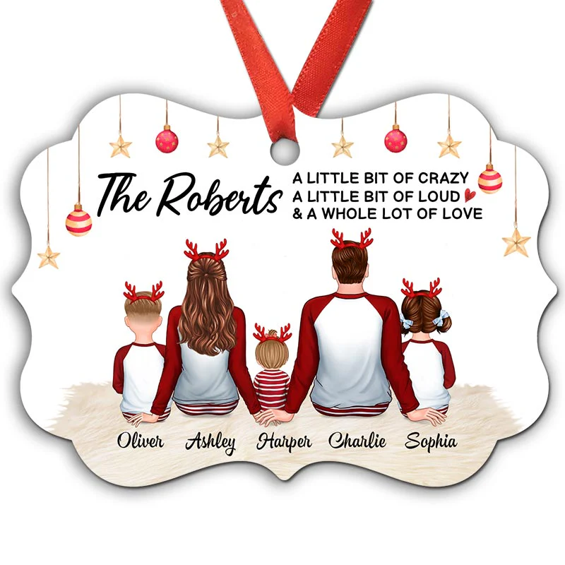 Family Christmas Pyjama Whole Lot Of Love Personalized Christmas Ornament