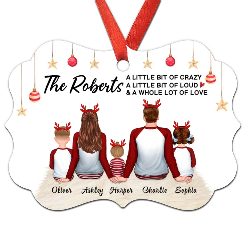 Family Christmas Pyjama Whole Lot Of Love Personalized Christmas Ornament - Image 3