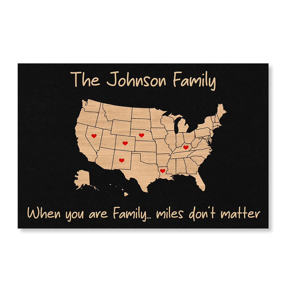 Family Close At Heart State Map Personalized Poster - Image 2