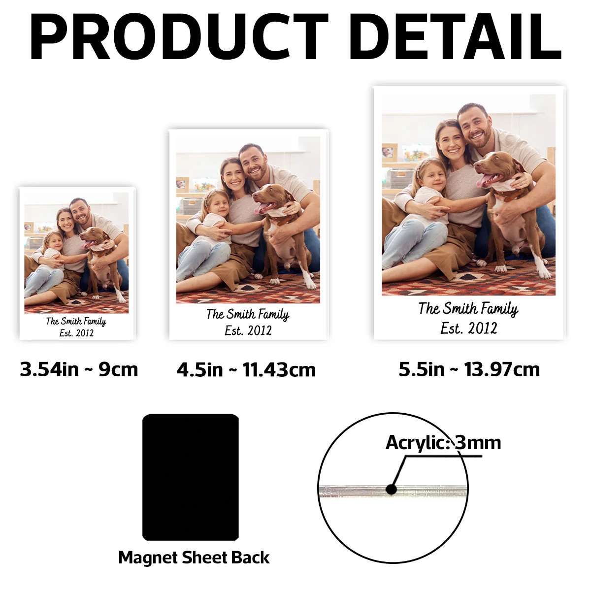 Family Couple Photo Frame Personalized Acrylic Fridge Magnet - Image 8