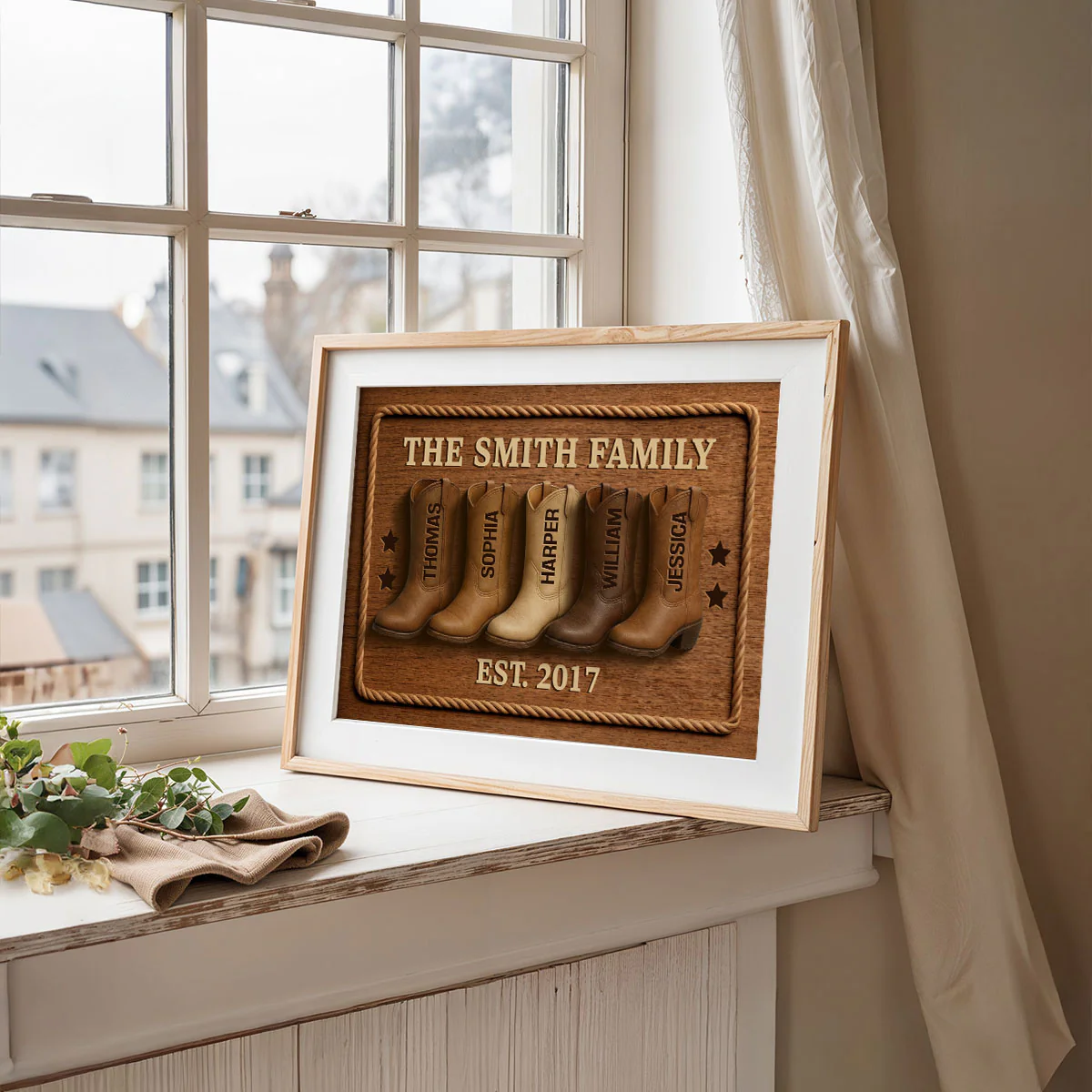 Family Cowboy Boots - Personalized Poster - Gift For Family - Image 4
