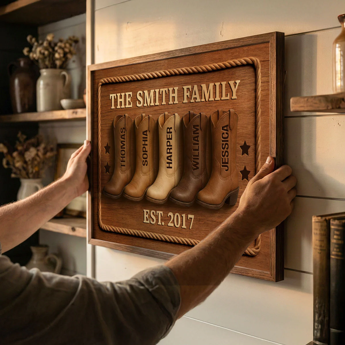 Family Cowboy Boots - Personalized Poster - Gift For Family - Image 8