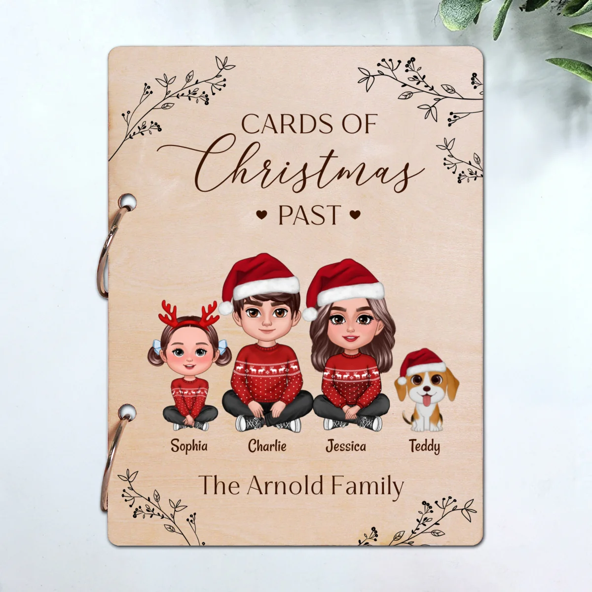 Family Crossed Legs Christmas Card Storage Personalized Christmas Card Keeper - Image 10