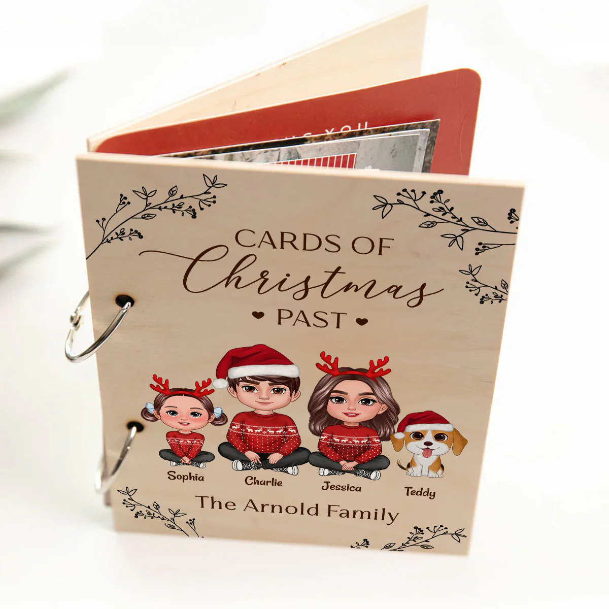Family Crossed Legs Christmas Card Storage Personalized Christmas Card Keeper - Image 6