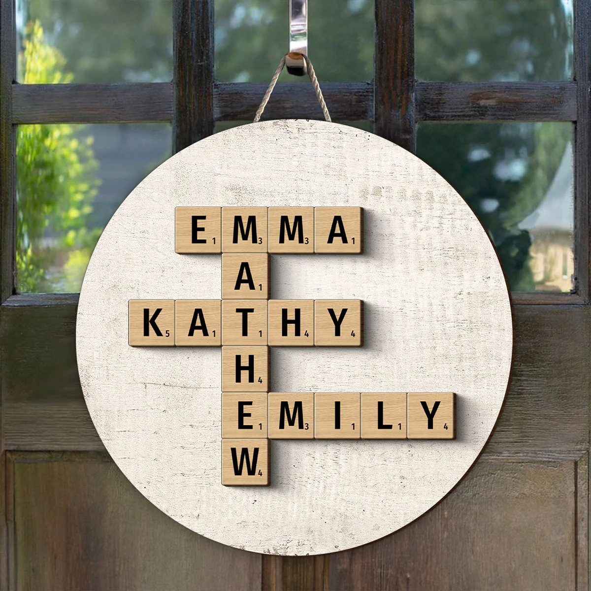 Family Crossword Art - Created In A Moment, Treasured Forever Personalized 2-Layer Wood Sign - Image 6