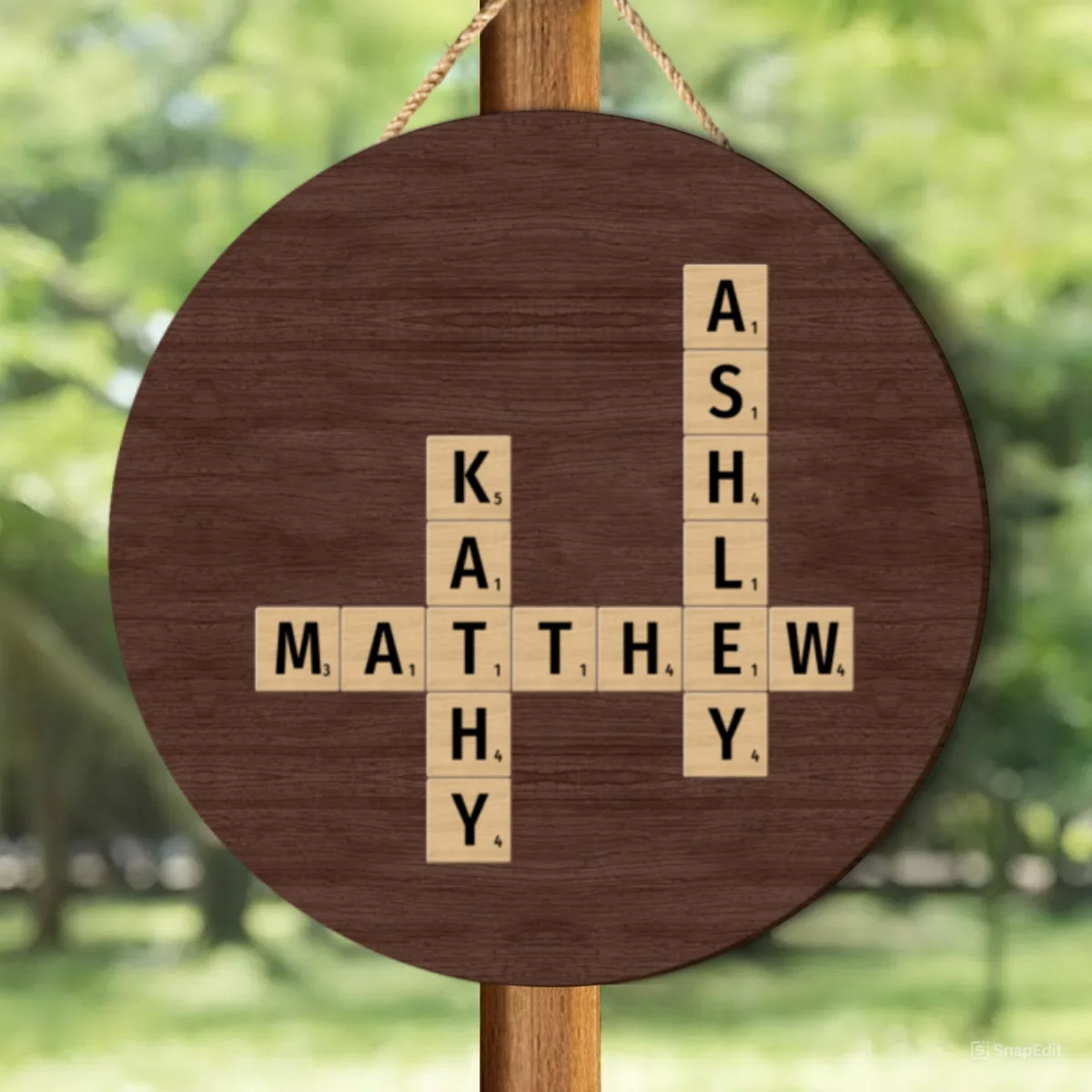 Family Crossword Art - Created In A Moment, Treasured Forever Personalized 2-Layer Wood Sign - Image 9