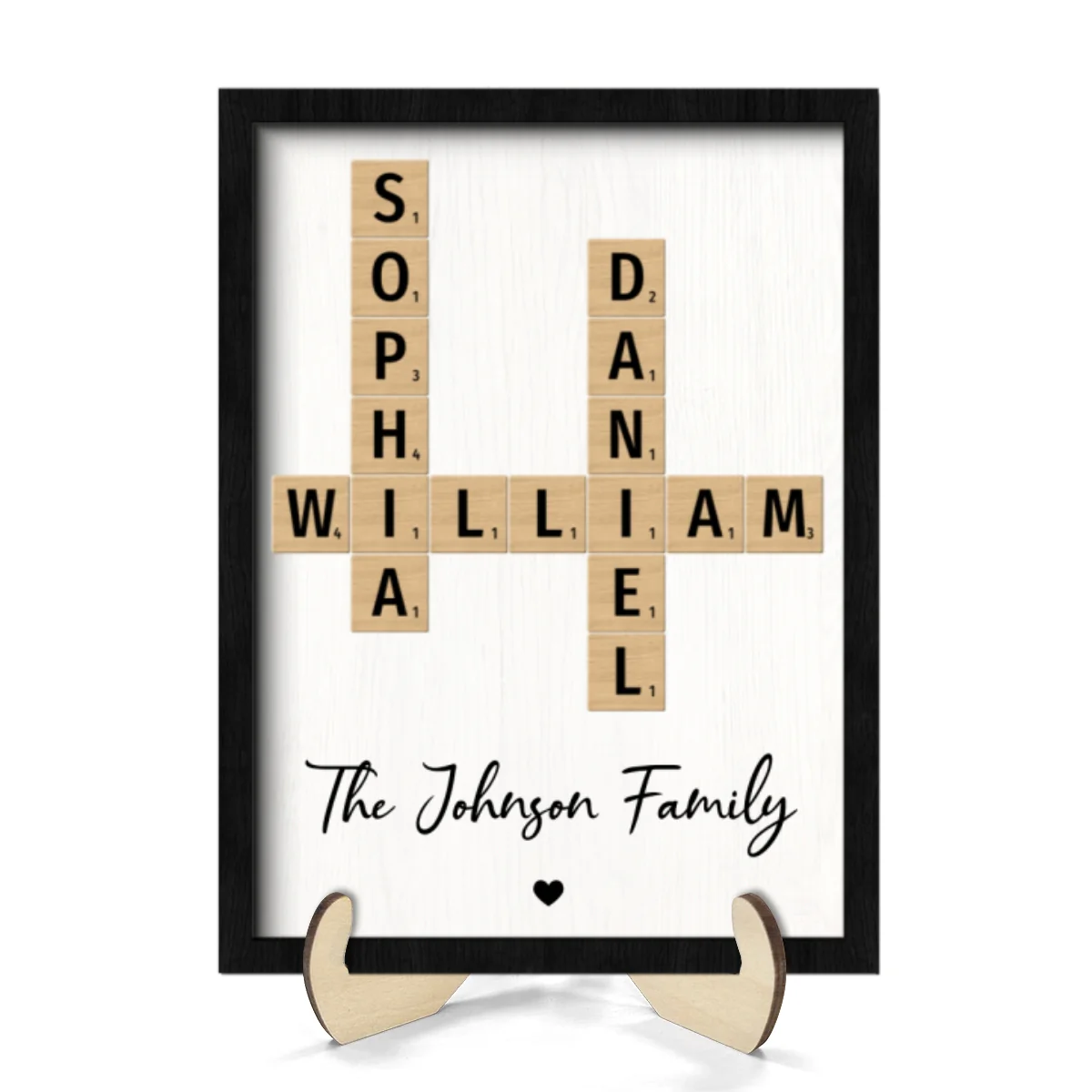 Family Crossword Art - Created In A Moment, Treasured Forever - Personalized 2-Layered Wooden Plaque - Image 8