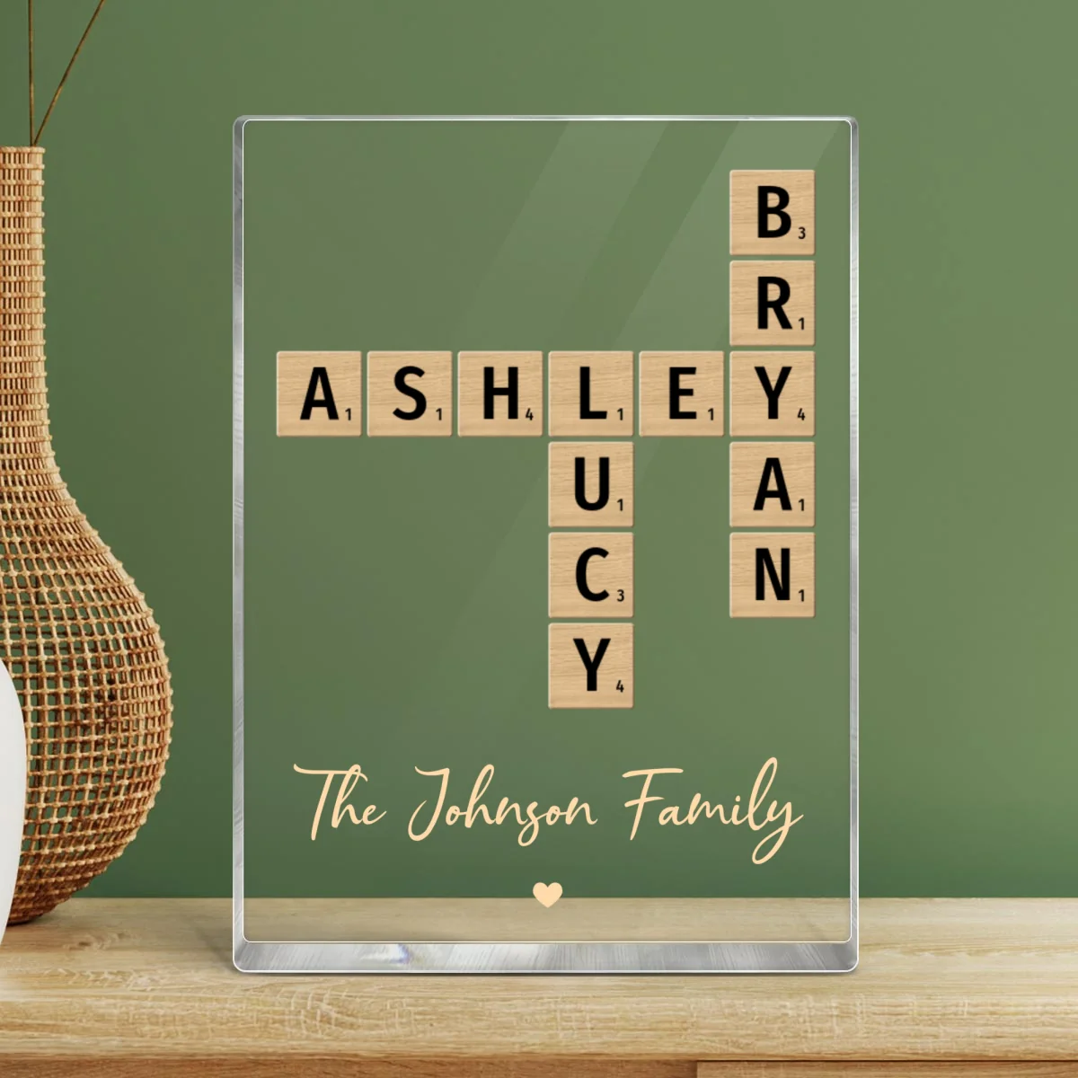 Family Crossword Art Created In A Moment, Treasured Forever - Personalized Acrylic Block Plaque - Image 10