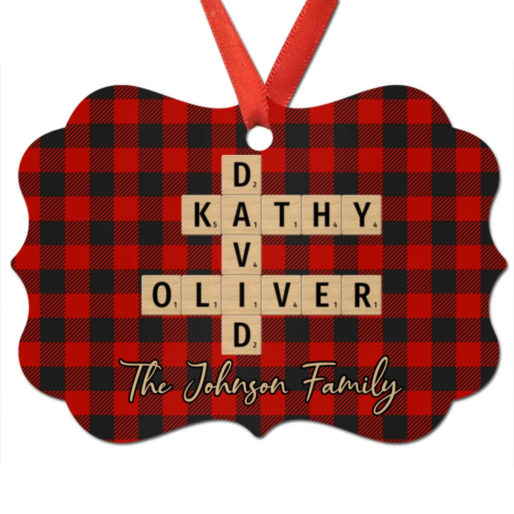 Family Crossword Art - Created In A Moment, Treasured Forever Personalized Aluminum Ornament - Image 11